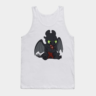 Toothless with fish, How to train your dragon character, Httyd night fury Tank Top